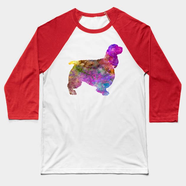 English Springer Spaniel  in watercolor Baseball T-Shirt by PaulrommerArt